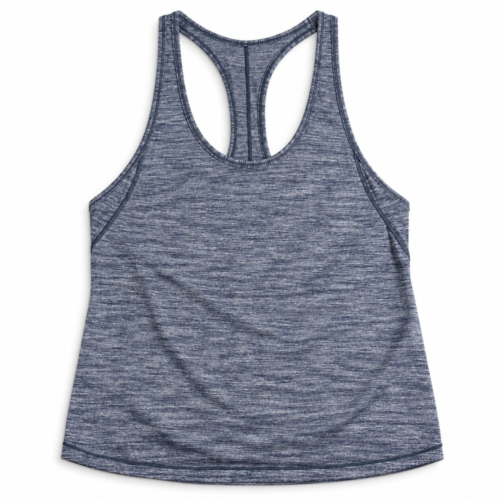 Lululemon Essential Tank Top Womens Size 8 Heather Blue Racerback Yoga Athletic